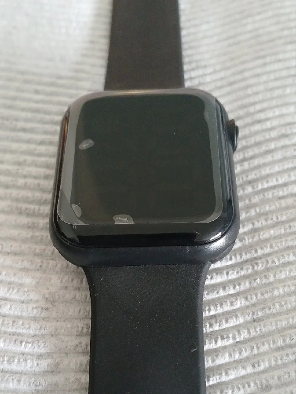 Black Smartwatch with Black Silicone Band
